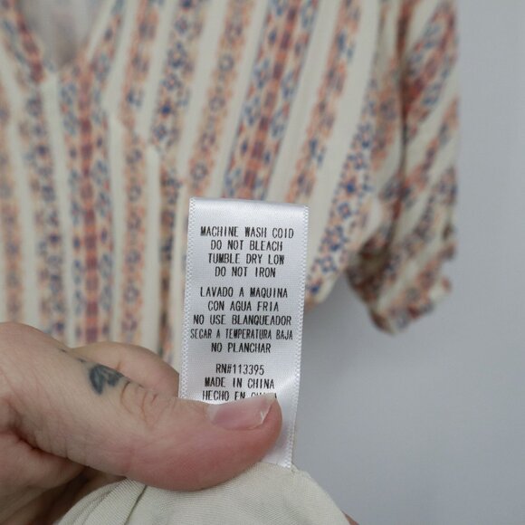 En Crème Maxi Dress Womens L Beige Boho Artsy Ethnic Gypsy Resort Beach Relaxed - Picture 11 of 16